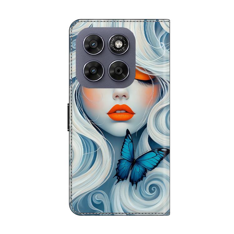 For Motorola Moto G17 4G Crystal-Like Painted Vegan Leather Phone Case