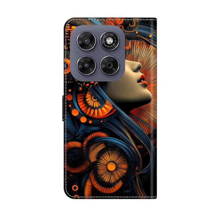For Motorola Moto G67 / G77 5G Crystal-Like Painted Vegan Leather Phone Case