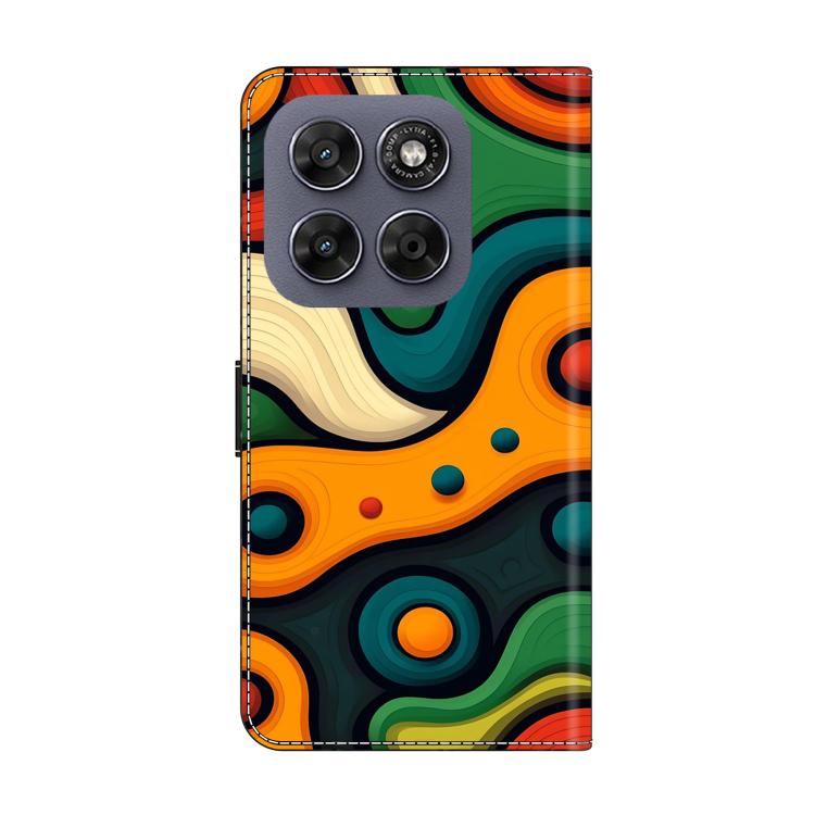 For Motorola Moto G67 / G77 5G Crystal-Like Painted Vegan Leather Phone Case