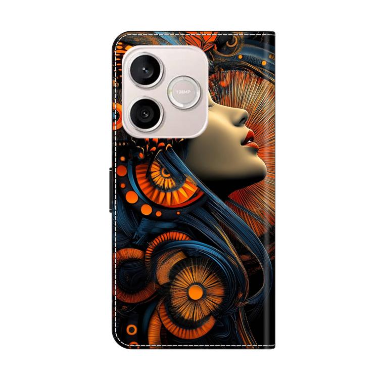 For Honor 600 Lite Global Crystal-Like Painted Vegan Leather Phone Case