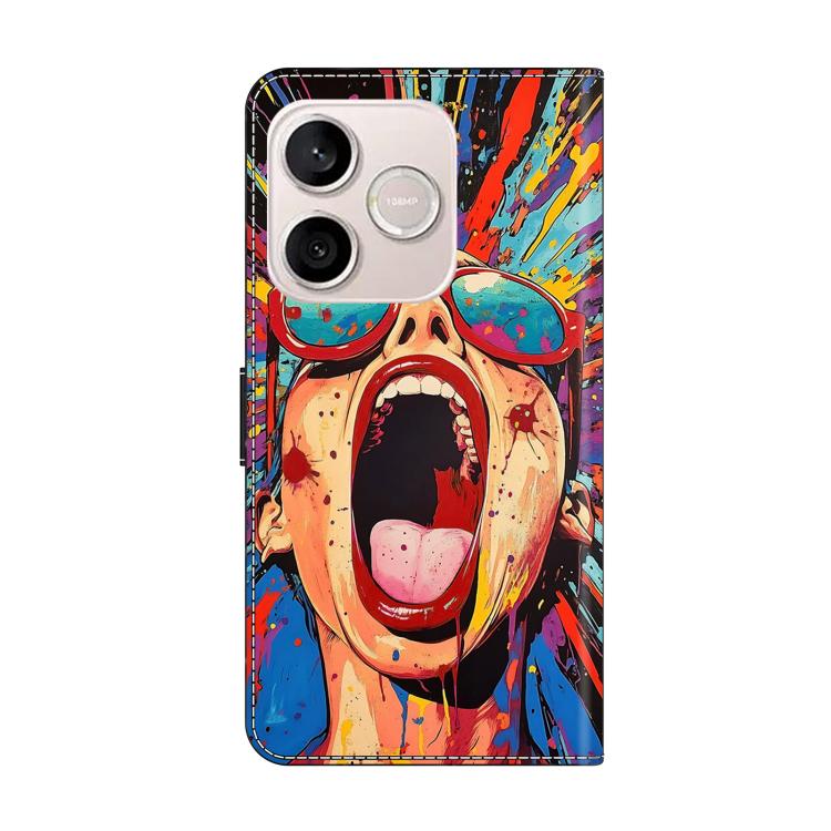 For Honor 600 Lite Global Crystal-Like Painted Vegan Leather Phone Case