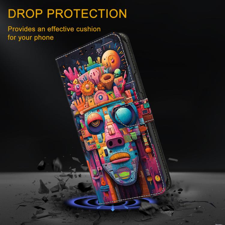 For Honor 600 Lite Global Crystal-Like Painted Vegan Leather Phone Case