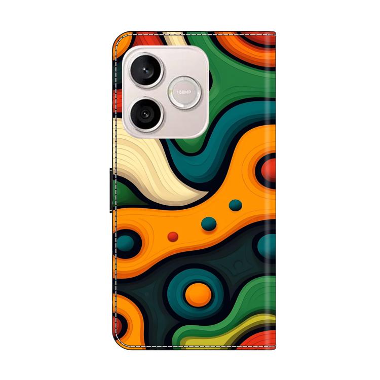 For Honor 600 Lite Global Crystal-Like Painted Vegan Leather Phone Case