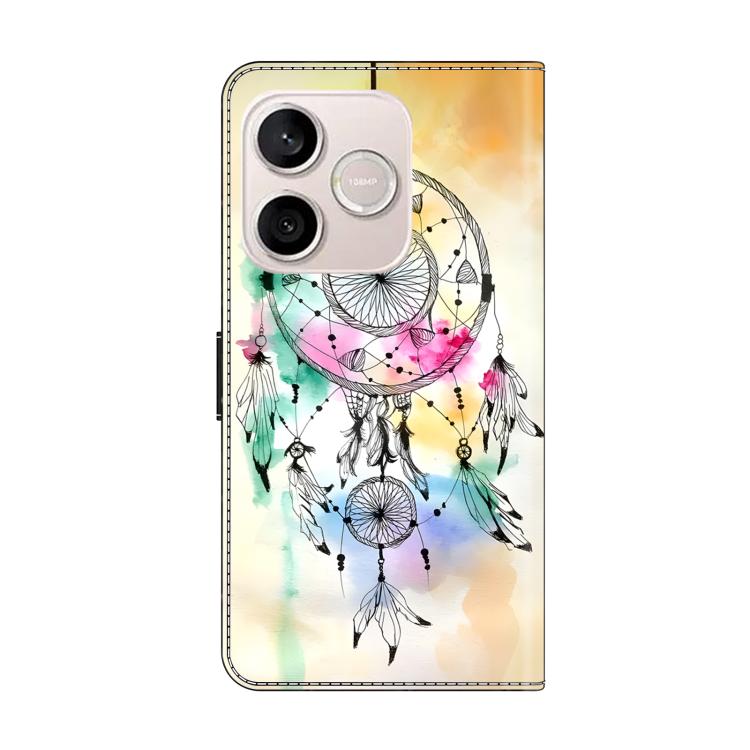 For Honor 600 Lite Global Crystal-Like Painted Vegan Leather Phone Case