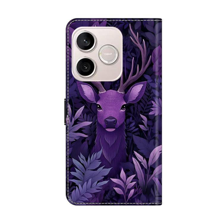 For Honor 600 Lite Global Crystal-Like Painted Vegan Leather Phone Case