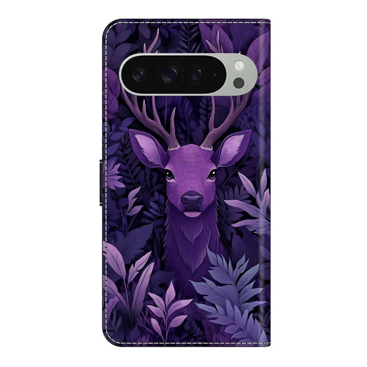 For Google Pixel 9 Pro XL Crystal-Like Painted Vegan Leather Phone Case