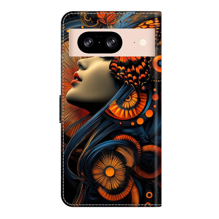 For Google Pixel 8a Crystal-Like Painted Vegan Leather Phone Case