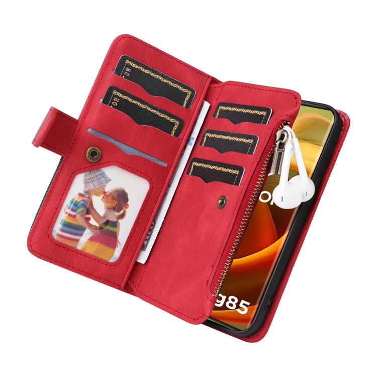 For Nothing Phone 4a Pro Dual-color 9 Card Slots Zipper Wallet Leather Phone Case