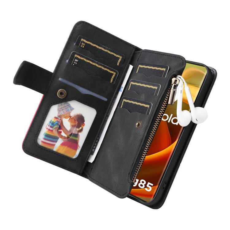 For Nothing Phone 4a Pro Dual-color 9 Card Slots Zipper Wallet Leather Phone Case