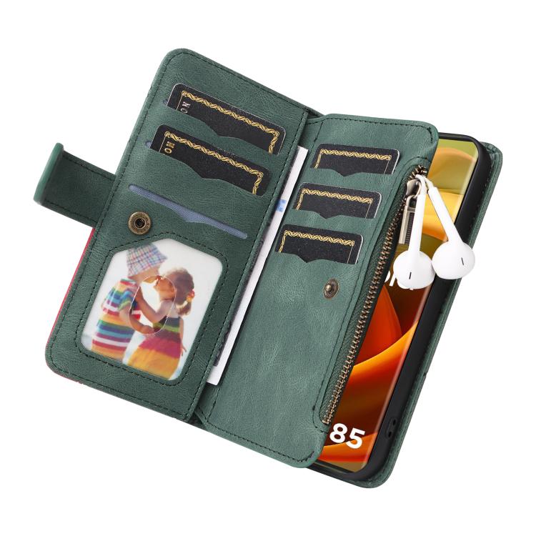 For Nothing Phone 4a Dual-color 9 Card Slots Zipper Wallet Leather Phone Case