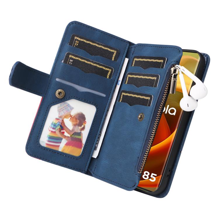 For Nothing Phone 4a Dual-color 9 Card Slots Zipper Wallet Leather Phone Case