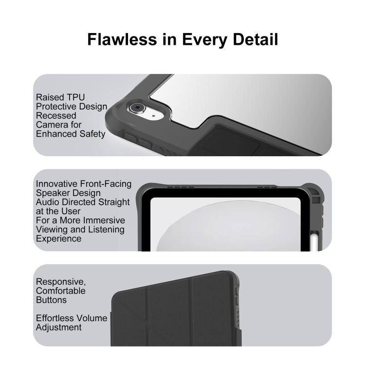 For iPad 2025 / 2022 Mutural LiShi Series Y-shaped Multi-fold Vegan Leather Tablet Case