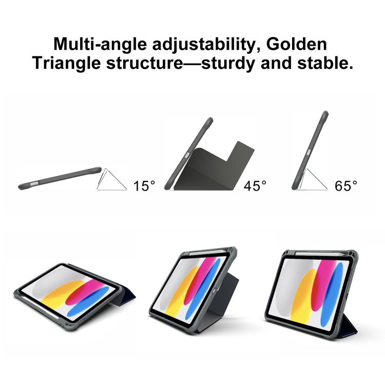For iPad 2025 / 2022 Mutural LiShi Series Y-shaped Multi-fold Vegan Leather Tablet Case