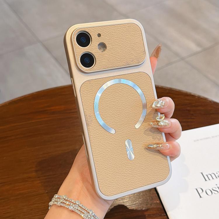 For iPhone 12 Litchi Texture Vegan Leather Magnetic Phone Case