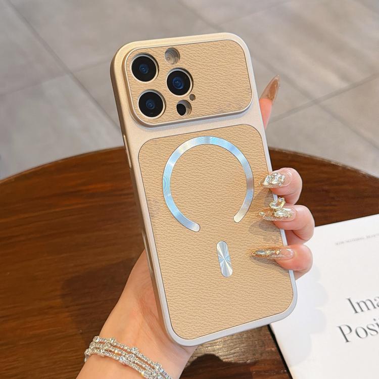 For iPhone 13 Pro Max Litchi Texture Vegan Leather Magnetic Phone Case