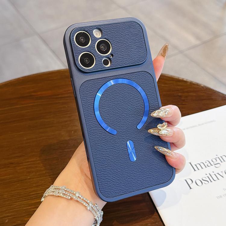 For iPhone 14 Pro Max Litchi Texture Vegan Leather Magnetic Phone Case