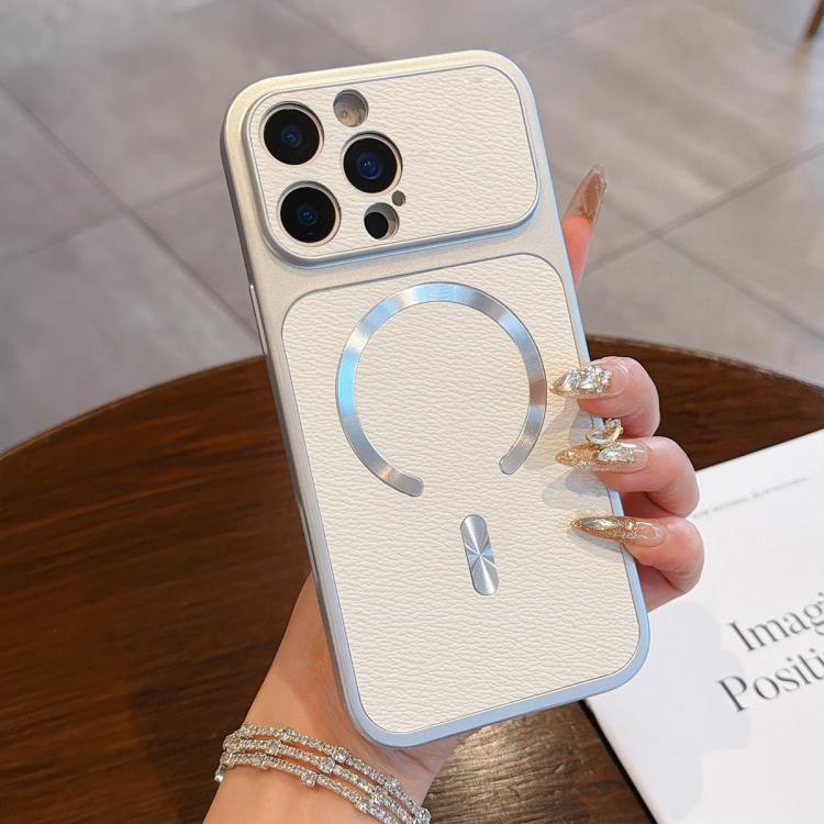 For iPhone 14 Pro Max Litchi Texture Vegan Leather Magnetic Phone Case
