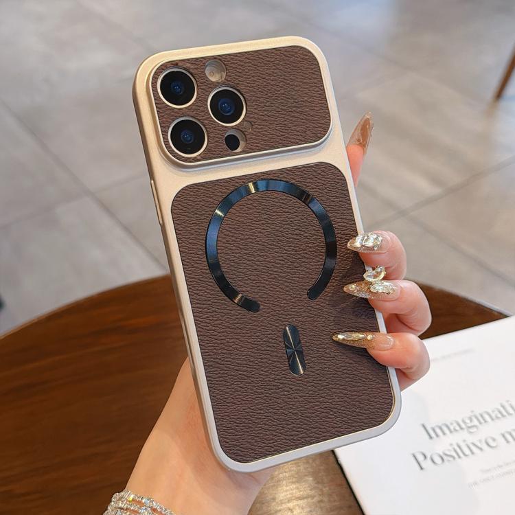 For iPhone 15 Pro Max Litchi Texture Vegan Leather Magnetic Phone Case