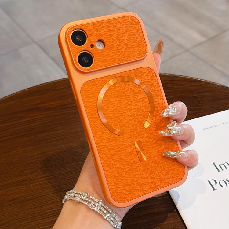 For iPhone 16 Litchi Texture Vegan Leather Magnetic Phone Case