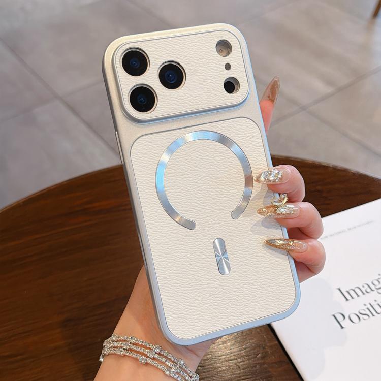 For iPhone 17 Pro Max Litchi Texture Vegan Leather Magnetic Phone Case