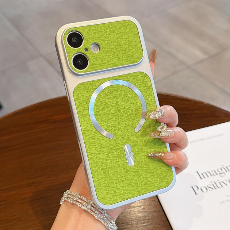 For iPhone 16 Plus Litchi Texture Vegan Leather Magnetic Phone Case