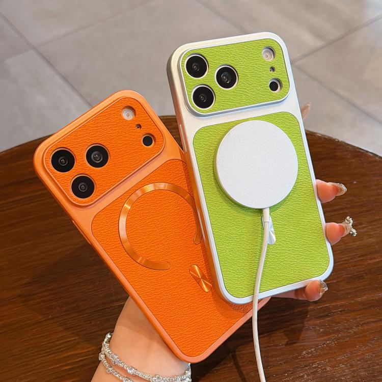 For iPhone 16 Pro Max Litchi Texture Vegan Leather Magnetic Phone Case