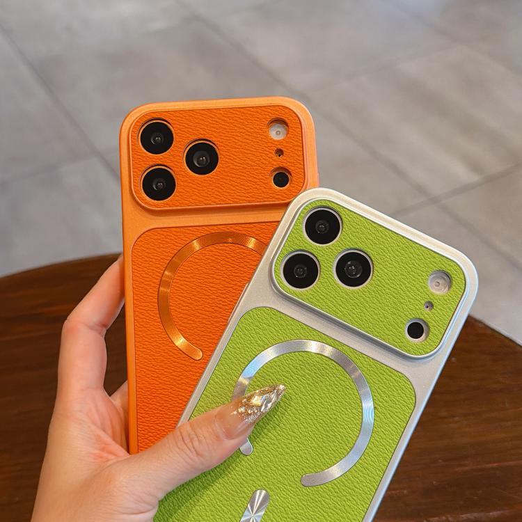 For iPhone 13 Pro Max Litchi Texture Vegan Leather Magnetic Phone Case