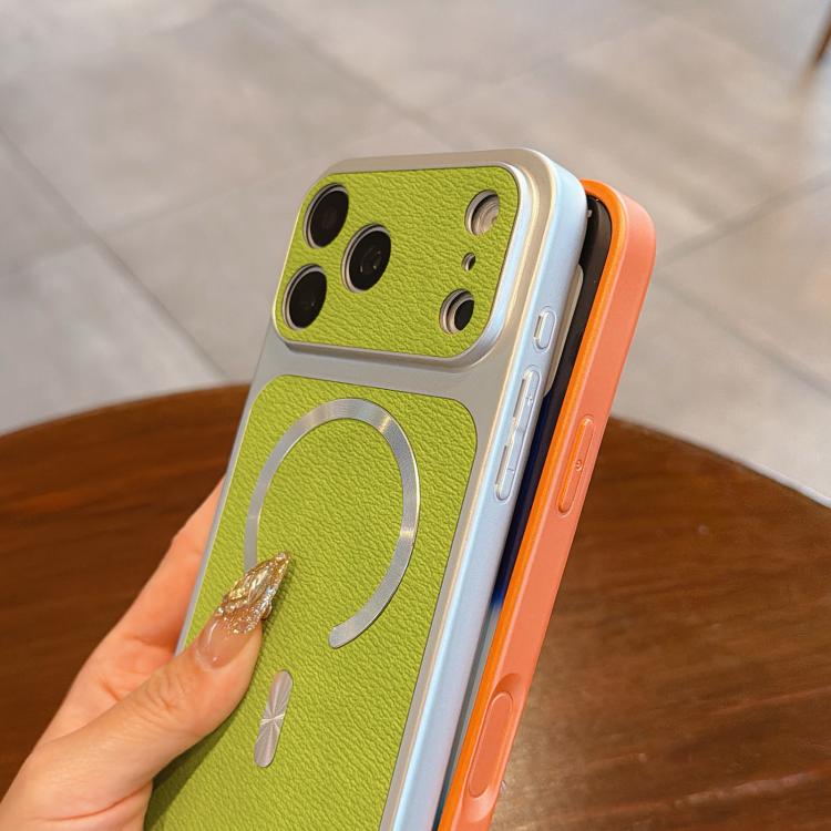 For iPhone 14 Pro Max Litchi Texture Vegan Leather Magnetic Phone Case