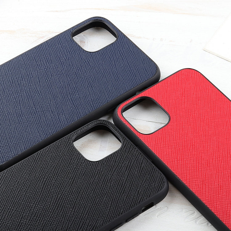 For iPhone 11 Pro Hella Cross Texture Genuine Leather Protective Case
