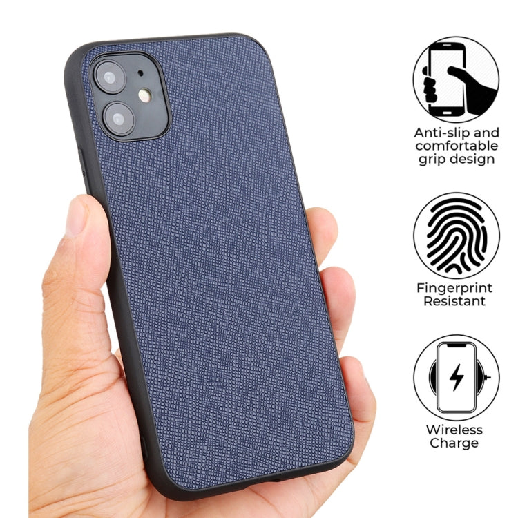 For iPhone 11 Pro Hella Cross Texture Genuine Leather Protective Case