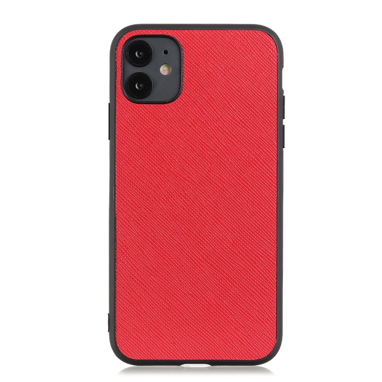 For iPhone 12 mini Hella Cross Texture Genuine Leather Protective Case