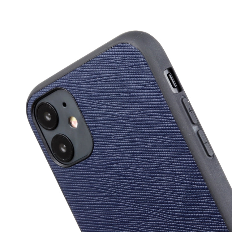 For iPhone 12 / 12 Pro Hella Cross Texture Genuine Leather Protective Case