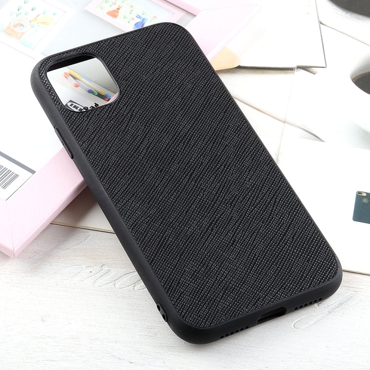 For iPhone 12 Pro Max Hella Cross Texture Genuine Leather Protective Case