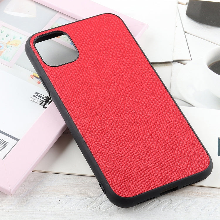 For iPhone 12 Pro Max Hella Cross Texture Genuine Leather Protective Case