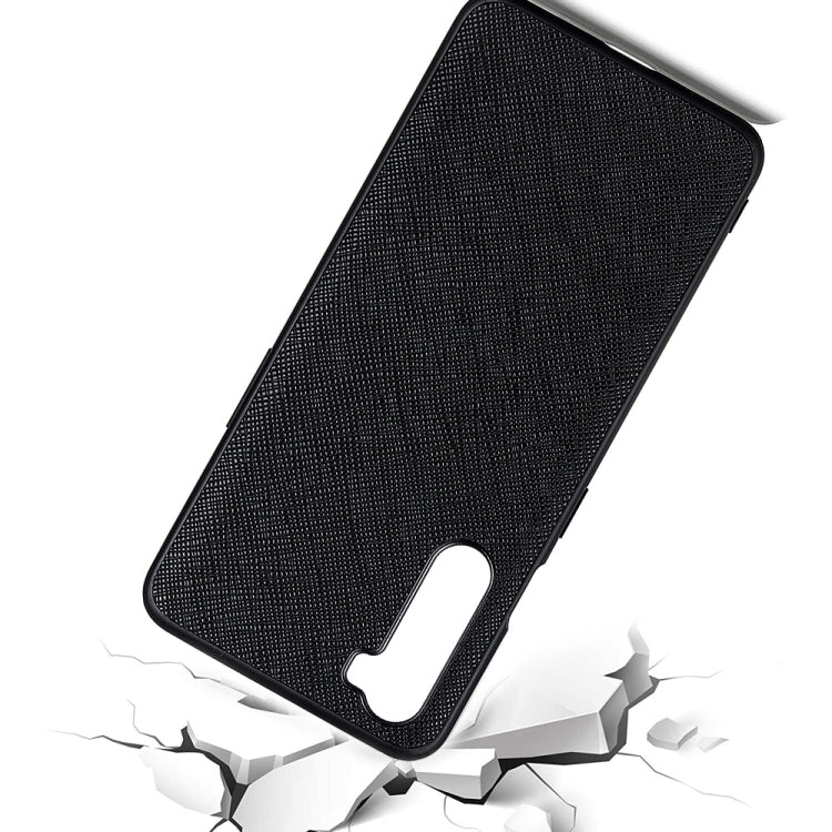 Hella Cross Texture Genuine Leather Protective Case For OnePlus Nord