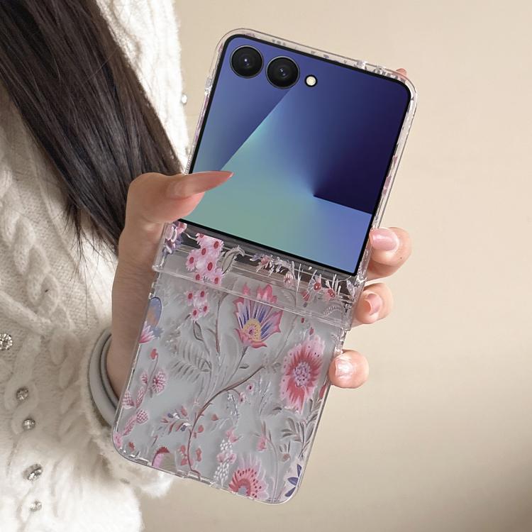 For Samsung Galaxy Z Flip7 5G Delicate Pink Floral Pattern Phone Case