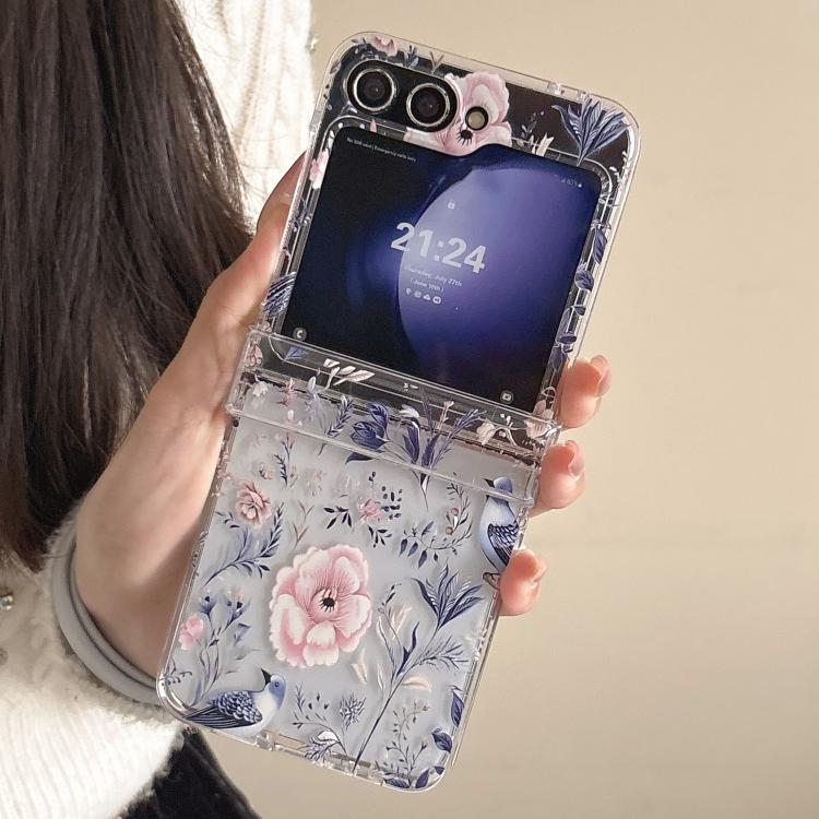 For Samsung Galaxy Z Flip6 Delicate Flowers Birds Pattern Phone Case