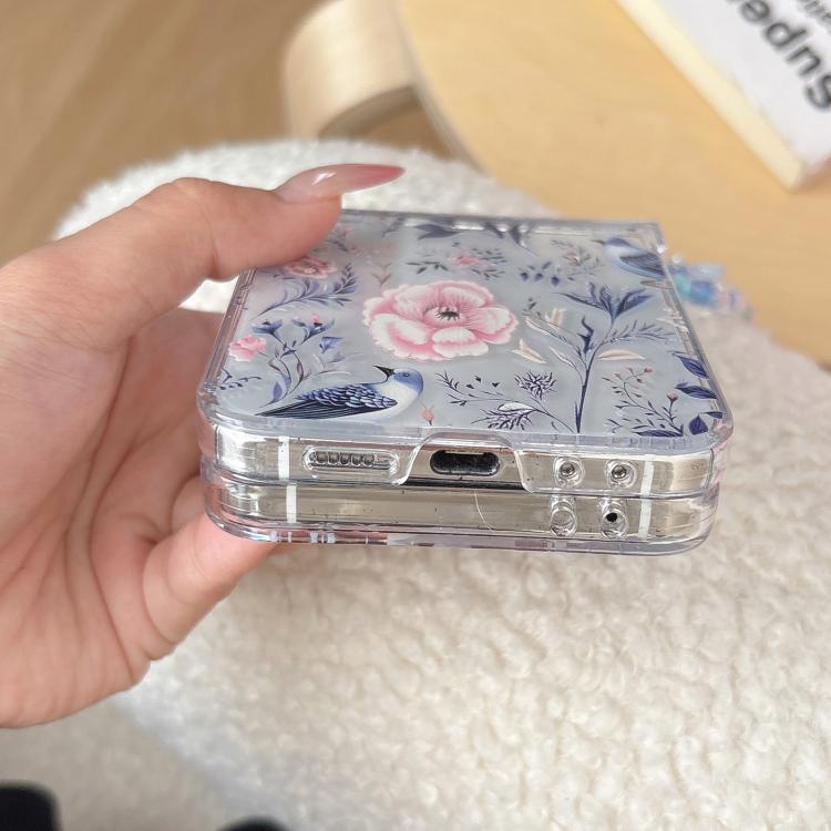 For Samsung Galaxy Z Flip7 5G Delicate Flowers Birds Pattern Phone Case