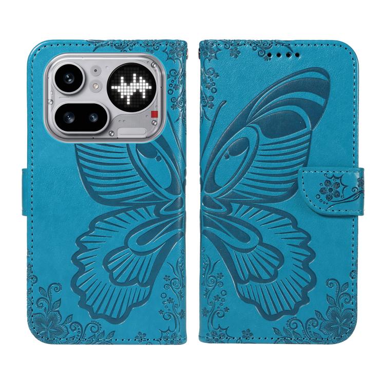 For Nothing Phone 4a Pro Swallowtail Butterfly Embossed Leather Phone Case
