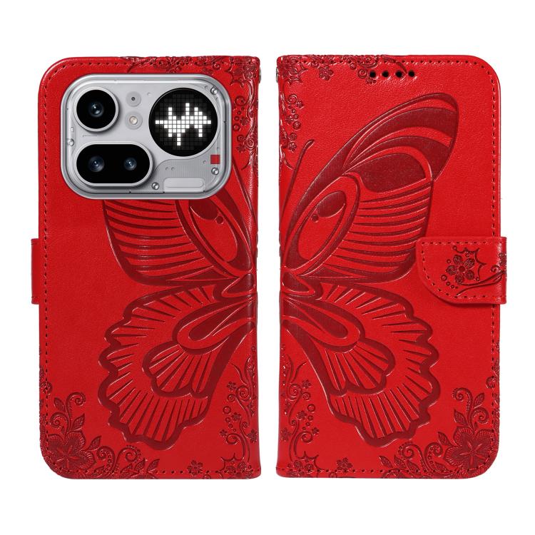 For Nothing Phone 4a Pro Swallowtail Butterfly Embossed Leather Phone Case