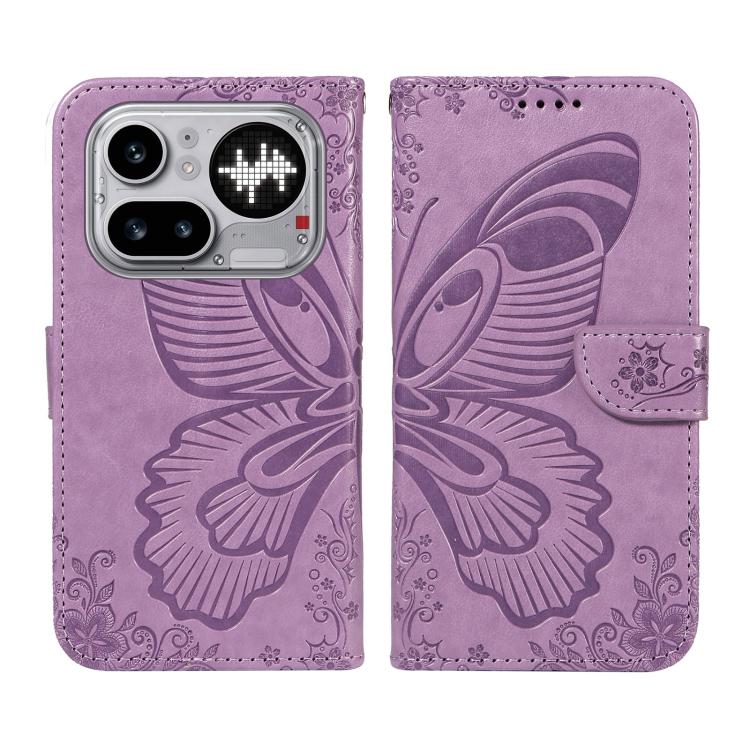 For Nothing Phone 4a Pro Swallowtail Butterfly Embossed Leather Phone Case