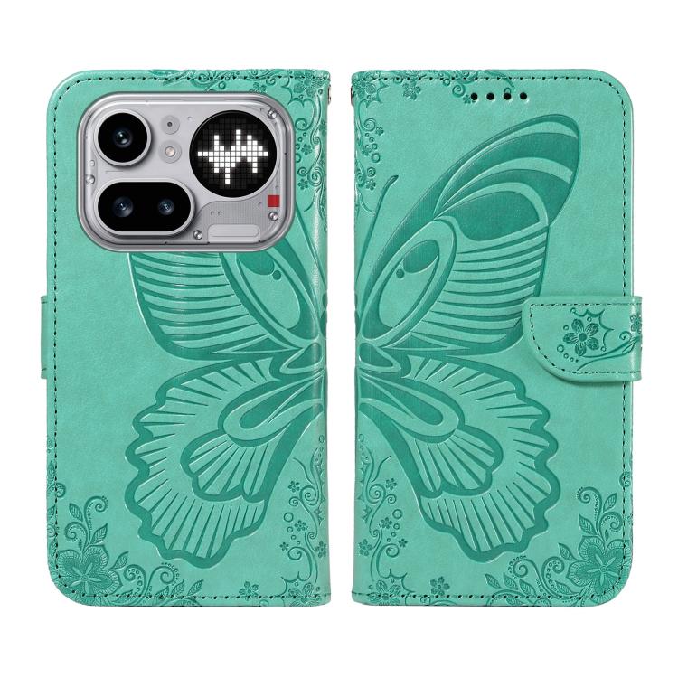 For Nothing Phone 4a Pro Swallowtail Butterfly Embossed Leather Phone Case