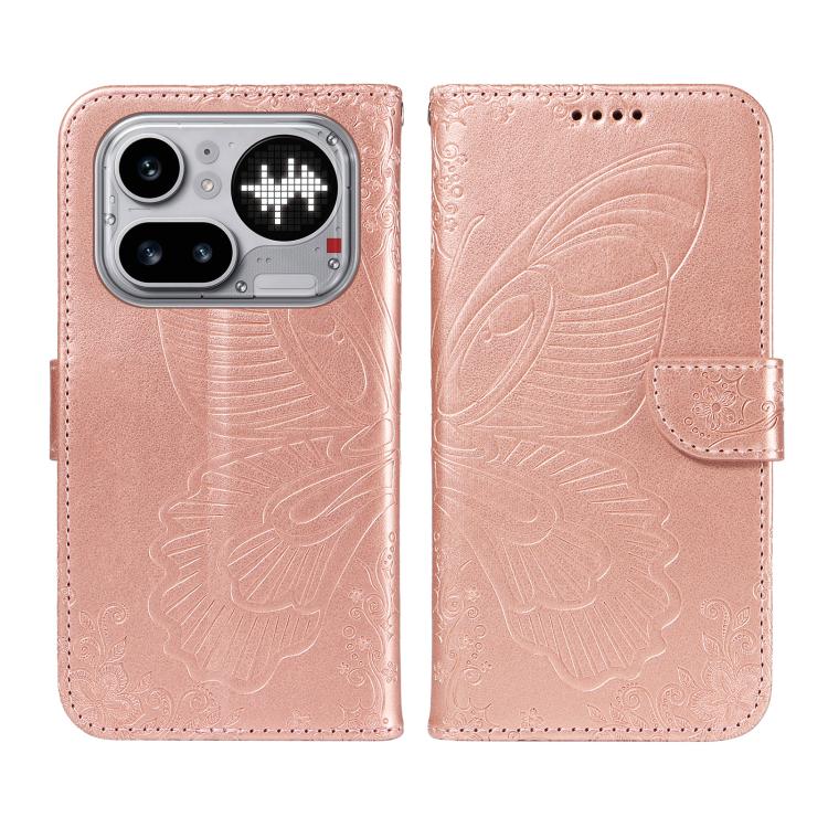 For Nothing Phone 4a Pro Swallowtail Butterfly Embossed Leather Phone Case