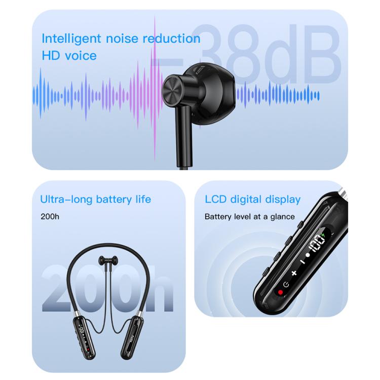 TOTU BE-6-SP 800mAh Long Battery Life Magnetic Neckband Bluetooth Sports Headphones - Black