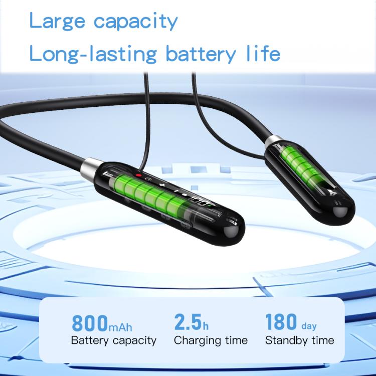TOTU BE-6-SP 800mAh Long Battery Life Magnetic Neckband Bluetooth Sports Headphones - Black