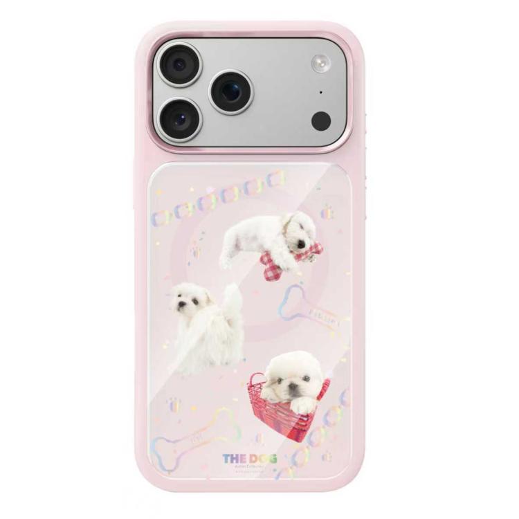 For iPhone 17 Pro Max Mutural Puppy Pattern Liquid Silicone Magnetic Phone Case
