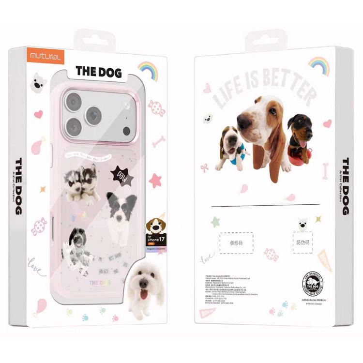 For iPhone 17 Pro Max Mutural Puppy Pattern Liquid Silicone Magnetic Phone Case