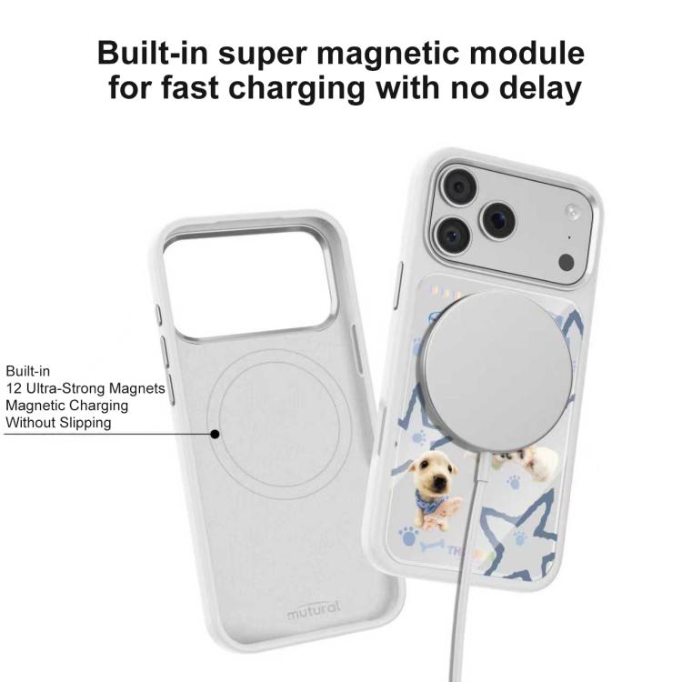 For iPhone 17 Pro Max Mutural Puppy Pattern Liquid Silicone Magnetic Phone Case