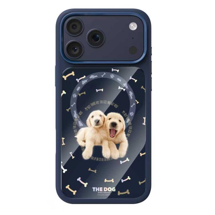 For iPhone 17 Pro Max Mutural Puppy Pattern Liquid Silicone Magnetic Phone Case