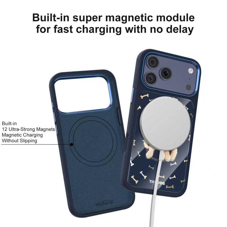For iPhone 17 Pro Max Mutural Puppy Pattern Liquid Silicone Magnetic Phone Case